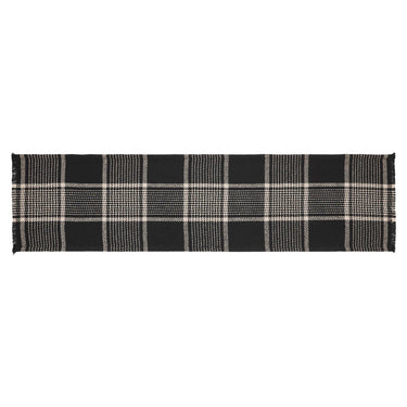 Eston Black Tan Plaid Runner 12x48 - The Fox Decor